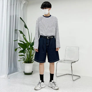 studio short denim pants