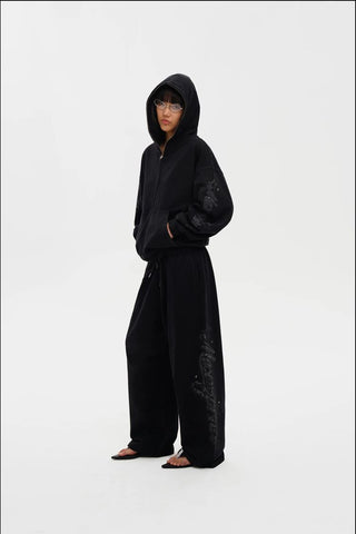 [MASONPRINCE] Bear Crystal Hoodie & Sweatpants Set