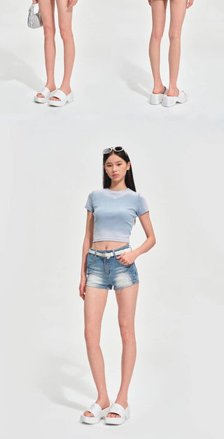 [NOTAWEAR] Equestrian Badge Slim Fit Crop  Tee
