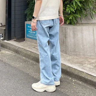 Wide denim pants