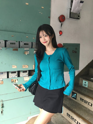 Perforated Cotton Cardigan