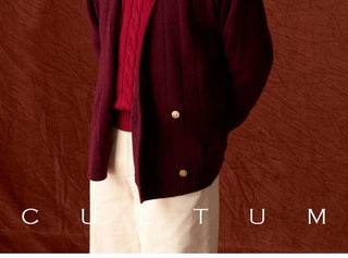 [CULTUM] Wool Blend V-Neck Knit Cardigan