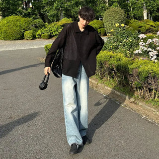 Summer sheer knit shirt