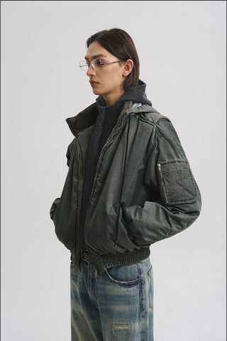 [MASONPRINCE] Sand-washed Boxy Workwear Padded Jacket