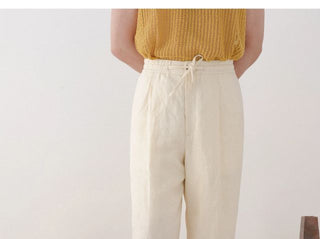 [CULTUM] Linen Drawstring Trousers