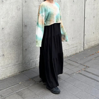 Tie-dye cropped knit