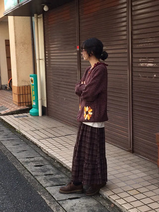 Oversized floral cardigan