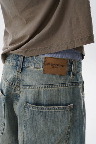 [MASONPRINCE] Washed Denim Wide Leg Pants