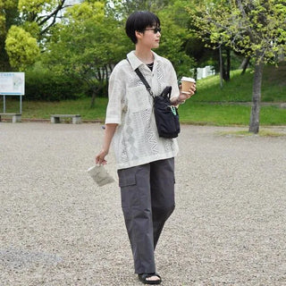 Lace half-sleeve shirt
