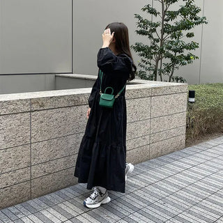 Waist strap long dress
