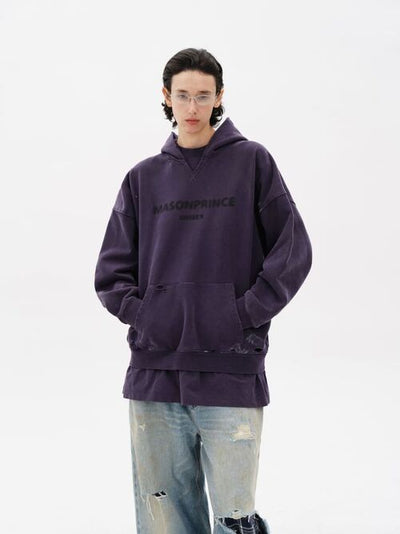 [MASONPRINCE] Layered Fake Two-Piece Hooded Sweatshirt