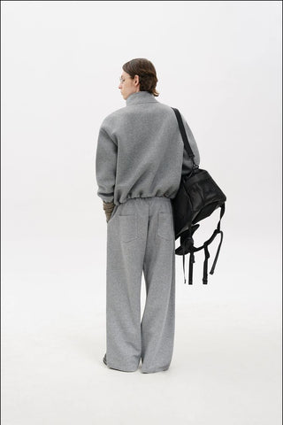 [MASONPRINCE] Heavyweight Air Layer Stand Collar Hoodie Set