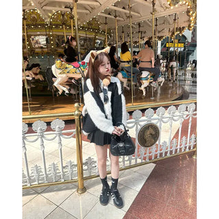 Oversized Pattern Wool Cardigan