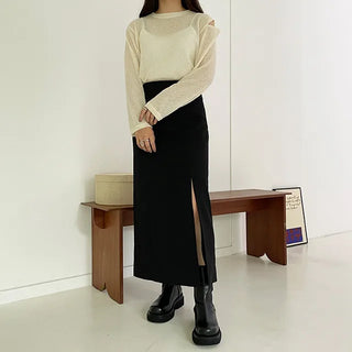 Slit long skirt