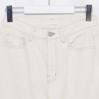 Long cream denim