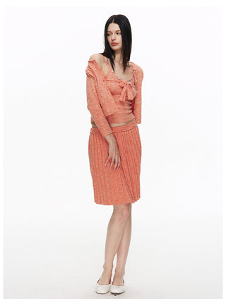 [NECY] Sunset Flower Garden Knit Set