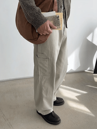 Pair Rivet Pocket Cotton Pants