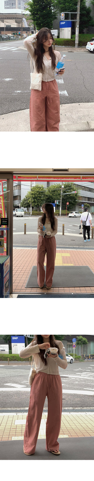 Wood Linen Wide Pants - 6 Colors