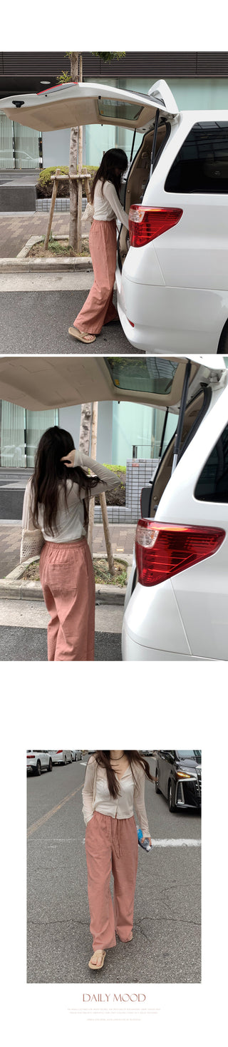 Wood Linen Wide Pants - 6 Colors