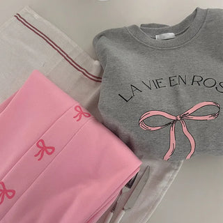 Ribbon print sweatshirt
