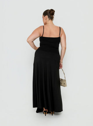 Nola Hardware Slit Maxi Skirt Black Curve