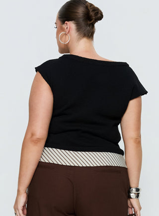 Ashfield Off Shoulder Top Black Curve