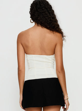 Odella Strapless Corset Top Cream