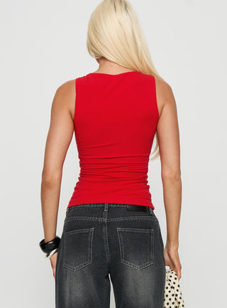 Lose Your Number High Neck Top Red