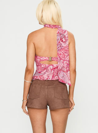 Hendrick Faux Suede Short Brown