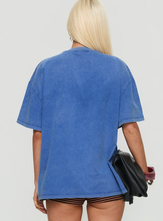Linsay Oversized Graphic Tee Blue  Pomegranate