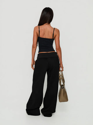 Lockie Foldover Baggy Sweatpants Black