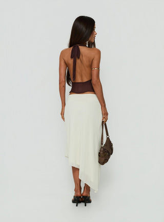 Suella Asymmetrical Midi Skirt Off White