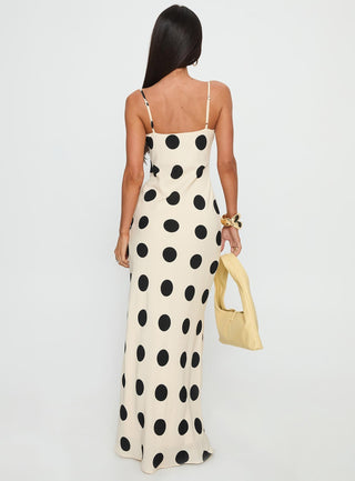 Avienna Maxi Dress Cream  Polka Dot