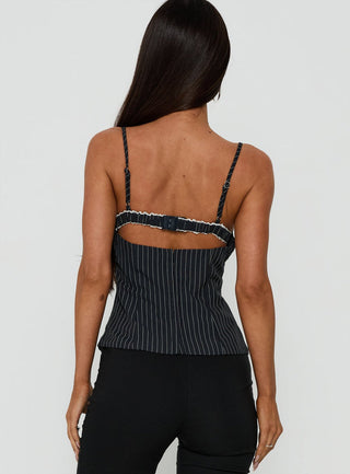 Renaissance Corset Top Navy Pinstripe
