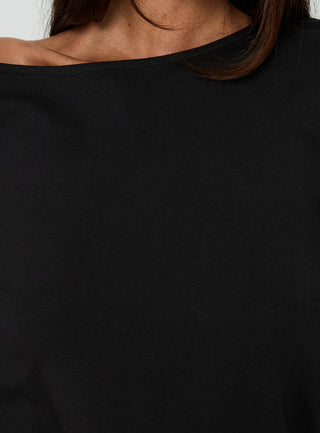 Claera Off Shoulder Tie Back Playsuit Black