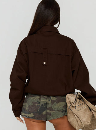Jaxton Lightweight Denim Jacket Washed Brown