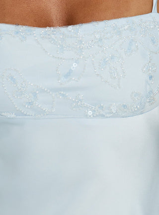 Engracia Sequin Maxi Dress Ice Blue