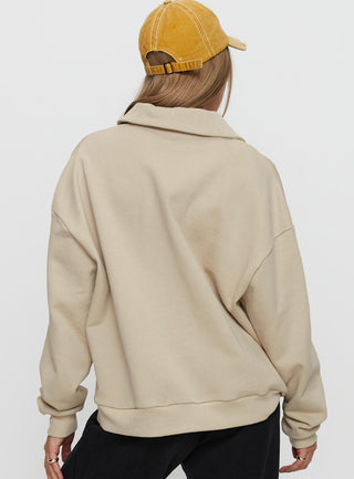 Back Around Collared Fleece Jumper Oat