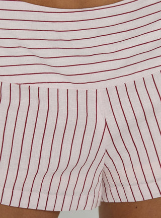 Terza Foldover Micro Shorts Pink Stripe