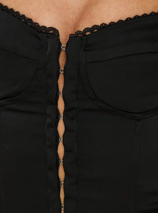 Maralyne Satin Corset Top Black