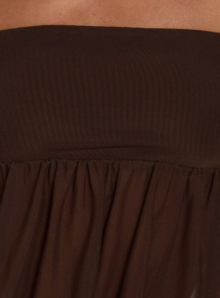Jesemia Halter Blouson Top Brown