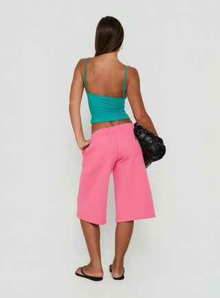 Tynen Baggy Longline Sweatshorts Pink