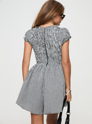 Wescott Gingham Playsuit Black  White