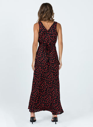 Nellie Maxi Dress BlackRed Floral
