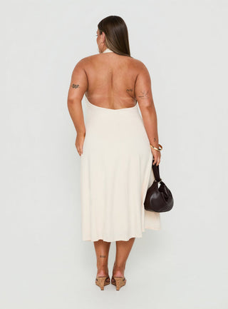 Morganne Halter Plunge Midi Dress Butter Curve