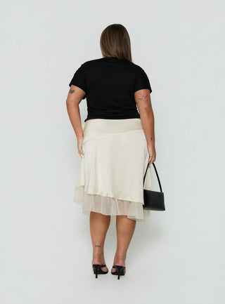 Mattey Cinched V Neck Top Black Curve