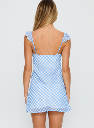 Marseilla Mini Dress Blue Check