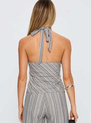 Lunelle Halter Top Multi Stripe