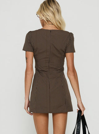 Loveliness Romper Brown Stripe