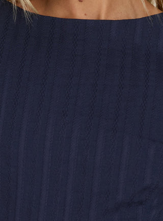 Alfalfa Long Sleeve Mini Dress Navy